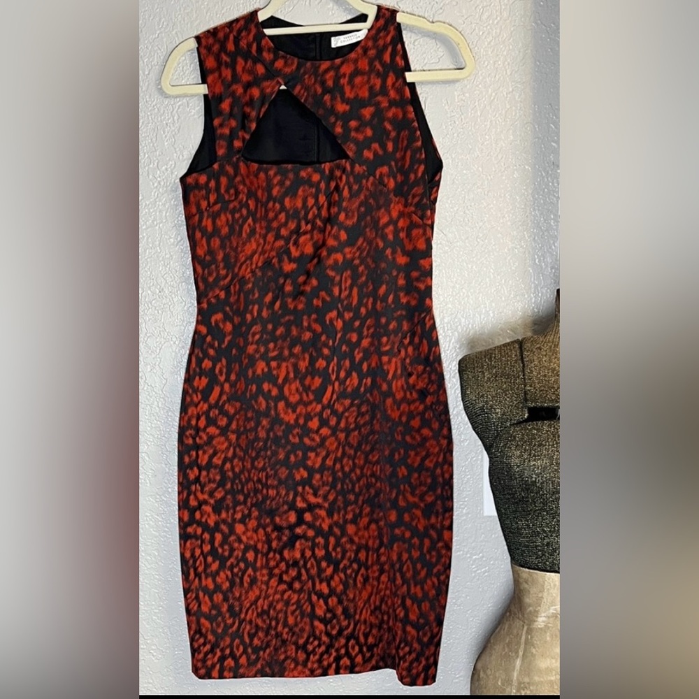 VERSACE COLLECTION RED CUT-OUT SHEETH DRESS